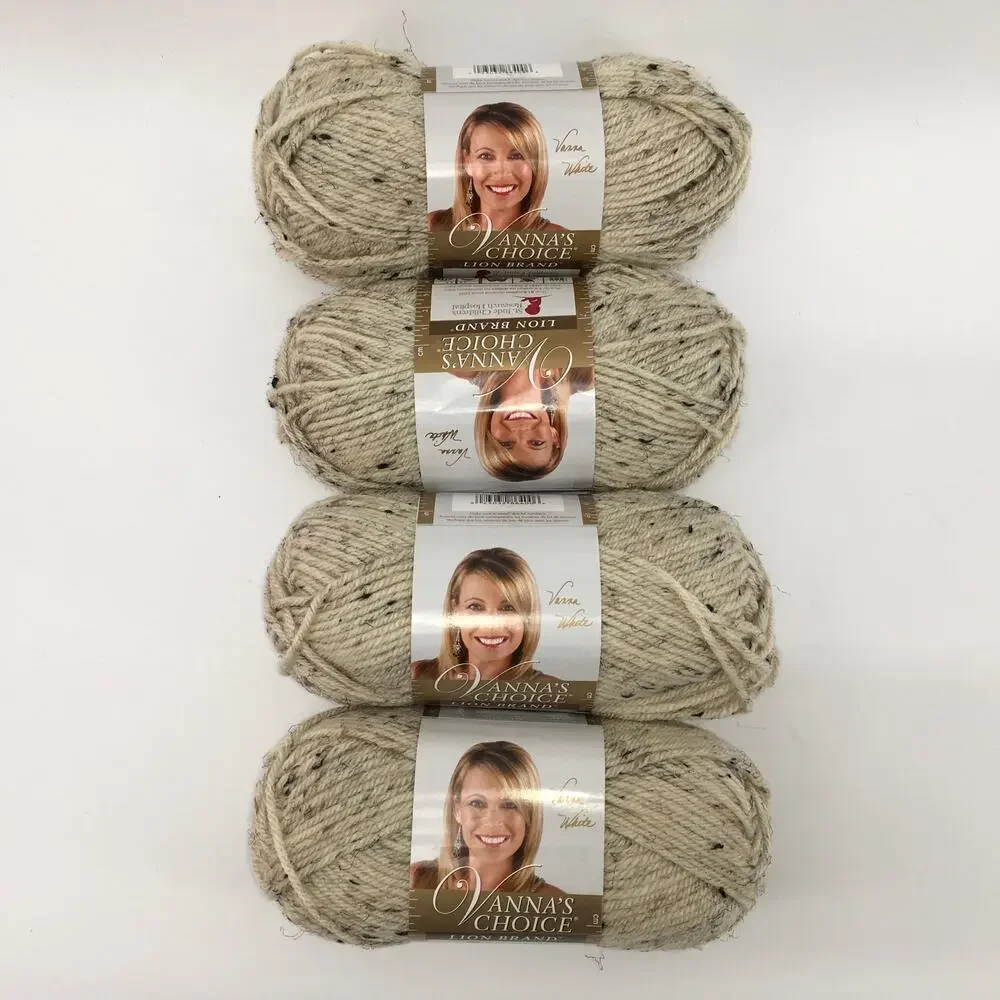 Vanna's Choice Lion Brand Yarn Oatmeal *Lot of 4 Skeins* Vanna White Crochet